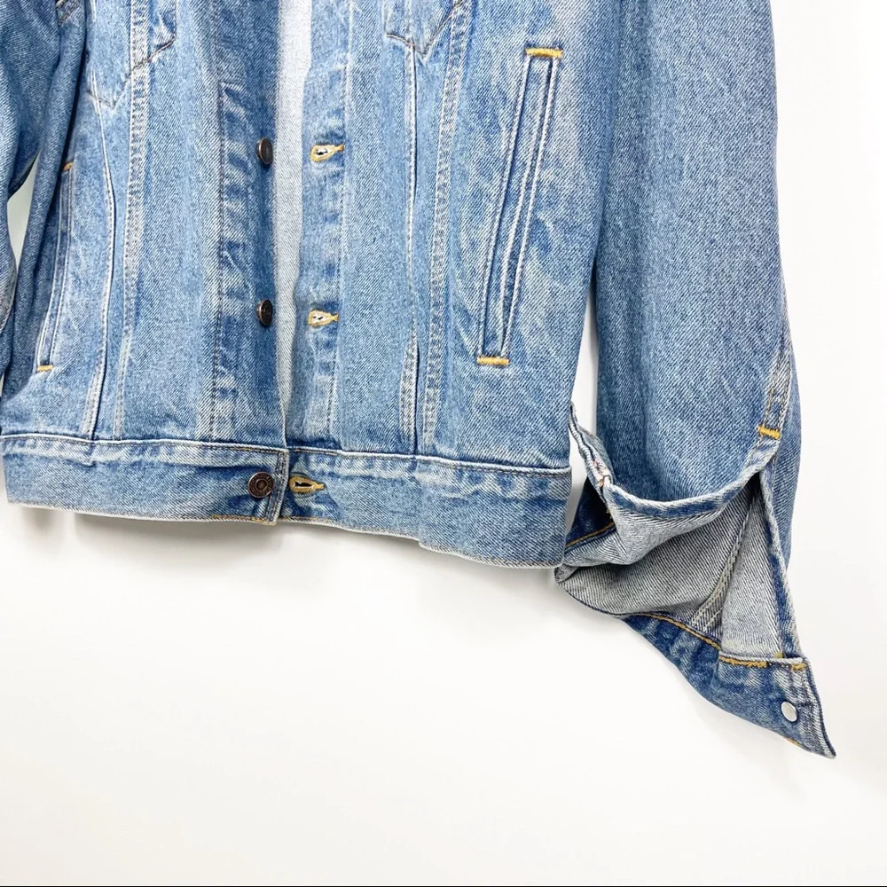 Levis Blue Denim Relaxed Trucker Jacket Mens Size M 7112 - Picture 7 of 11